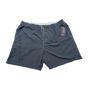 Chaps Swim Shorts Mens 3XL Navy Blue Lined Drawstring Elastic Waist Pocket New!